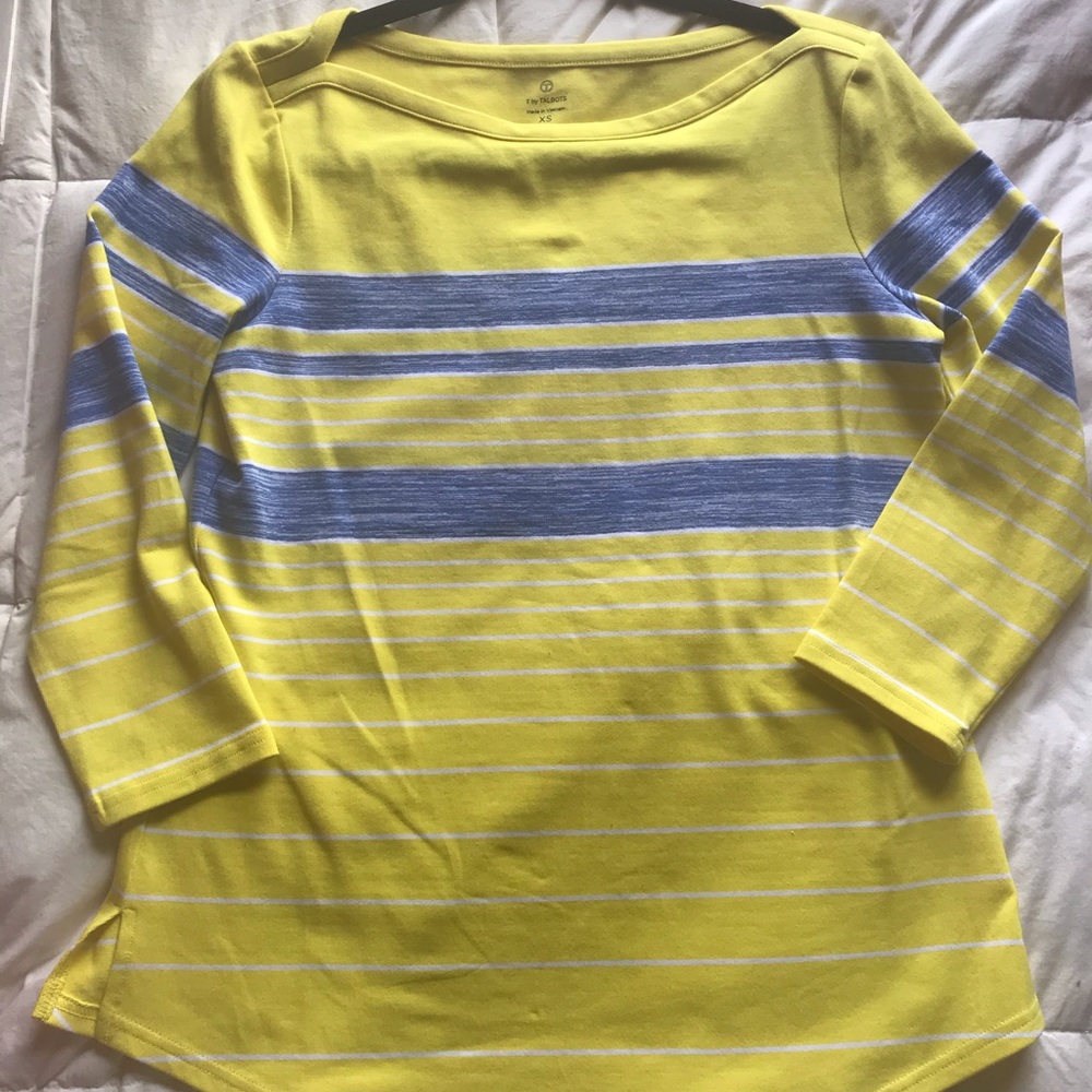 Talbots Yellow Quarter Length Shirt